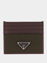 Prada Brown Re-Nylon Leather Card Holder