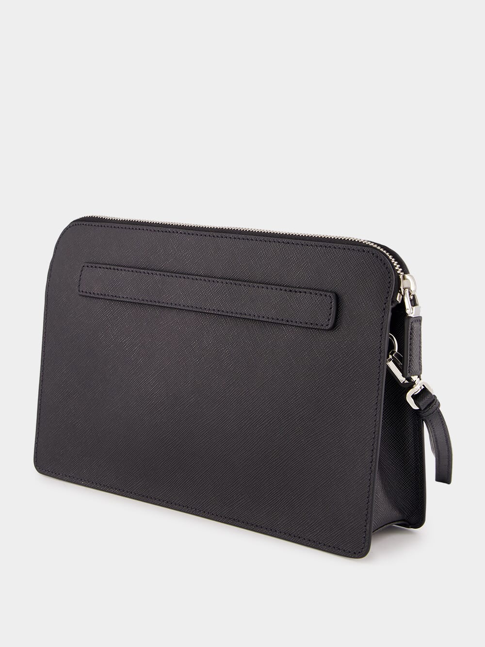 Saffiano Leather Zipper Pouch