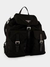 Prada Black Re-Nylon Saffiano Leather Backpack