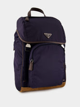 Prada Blue Recycled Polyamide and Leather Backpack