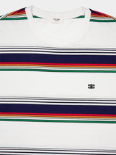 Celine T-Shirt Loose Triomphe Cotton Rayure Surf