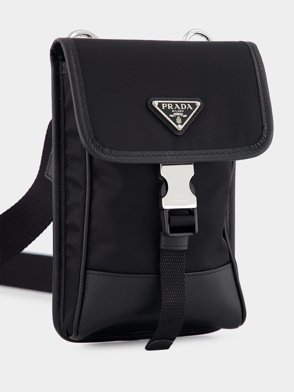 Black Re-Nylon Smartphone Bag