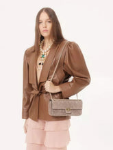 Valentino Garavani Grey Rockstud Spike Medium Suede Shoulder Bag