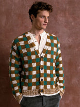 Marni Seagreen Checkerboard Wool Cardigan