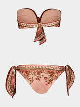 Zimmermann Pink Paisley Floral Aster Scarf Tie Bikini