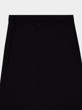 Prada Black Stretch Jersey Skirt with Fur Trim