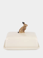 Quail Ceramics Hand-Painted Hare Butter Dish