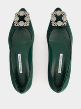 Manolo Blahnik Green Velvet Hangisi Flats