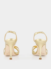 Manolo Blahnik Gold Metallic Leather Slingback 90mm Sandals