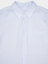 120% Lino Regular Fit Light Blue Linen Shirt