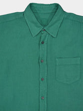 120% Lino Regular Fit Green Linen Shirt