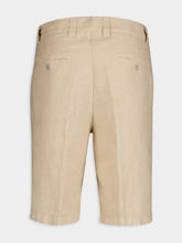 120% Lino Beige Linen Bermuda Shorts