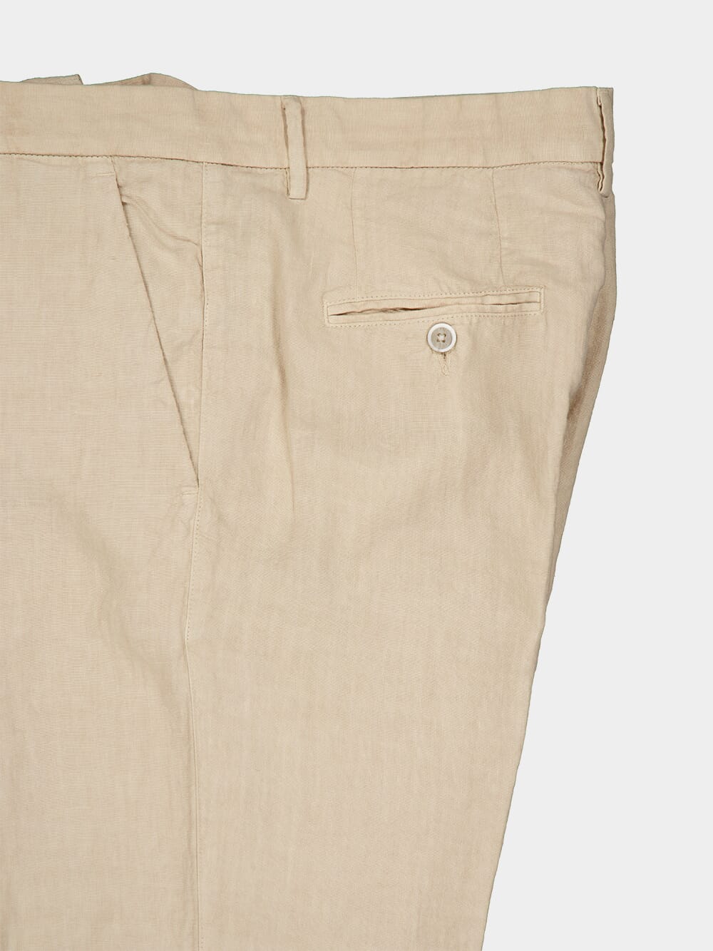 Neutral Linen Tailored Pants