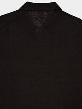 120% Lino Black Linen Short Sleeve Polo