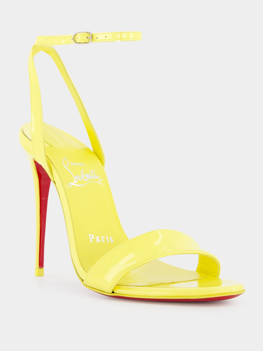 Loubigirl 100mm Yellow leather sandals