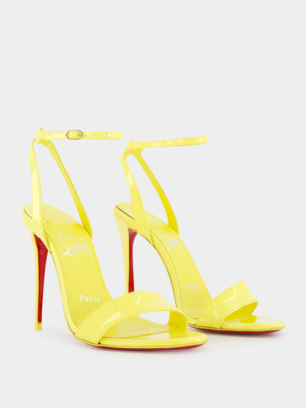 Loubigirl 100mm Yellow leather sandals