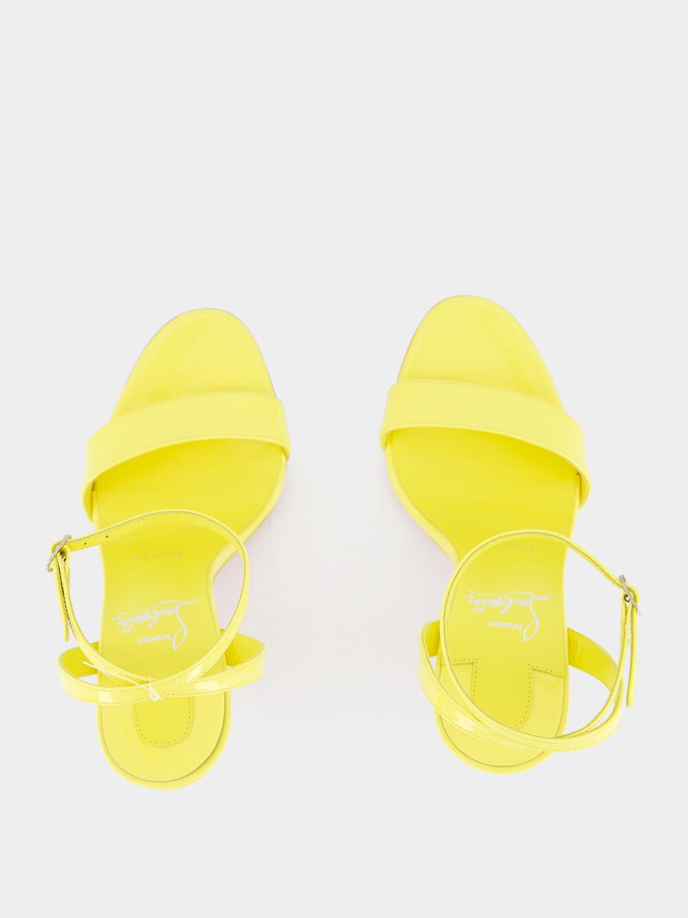 Loubigirl 100mm Yellow leather sandals