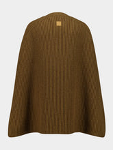 Ferragamo Tobacco Ribbed Cashmere Knit Cape