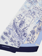 Ferragamo Blue Voyage Print Silk Bandeau