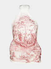 Ferragamo Pink Voyage Print Silk Foulard Top