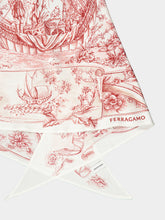Ferragamo Pink Voyage Print Silk Foulard Top
