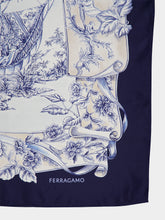 Ferragamo Blue Voyage Print Silk Sarong