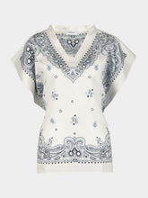 Ferragamo Sky Blue Arabesque Silk Poncho