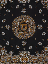 Ferragamo Black and Clay Arabesque Silk Poncho