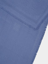 Ferragamo Blue Gancini Jacquard Wool Silk Scarf