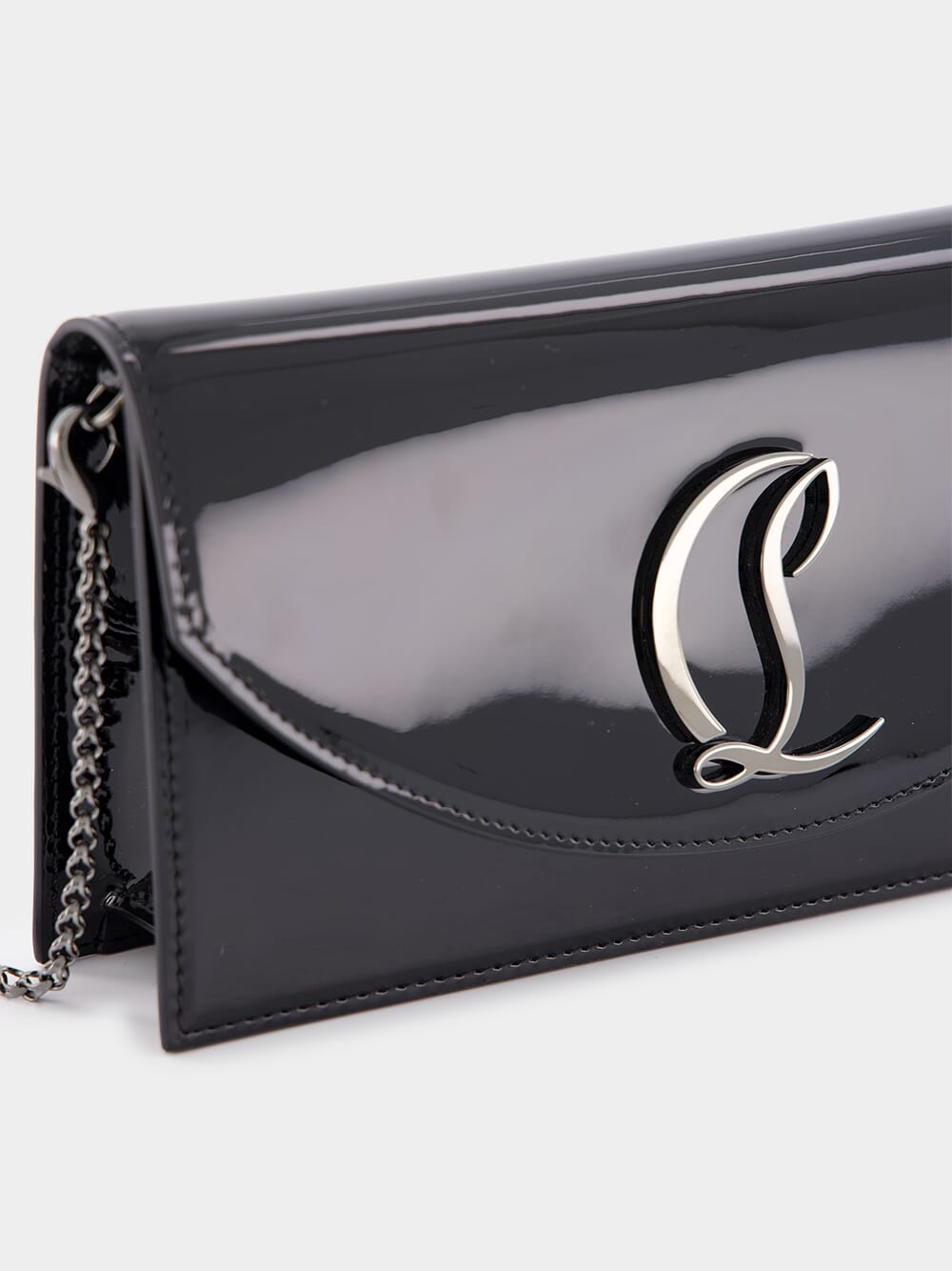 Loubi54 Black Leather Clutch