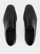 Manolo Blahnik Witney Black Leather Brogue Oxfords