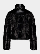 Courrèges Black Cropped Vinyl Puffer Jacket