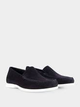 Manolo Blahnik Monaco Navy Suede Boat Shoes
