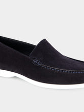 Manolo Blahnik Monaco Navy Suede Boat Shoes