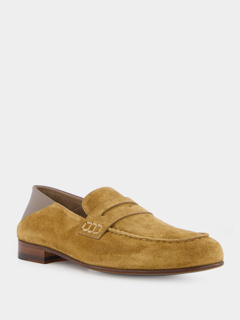 Brown Suede Penny Loafers