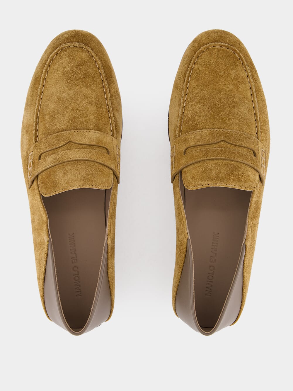 Brown Suede Penny Loafers