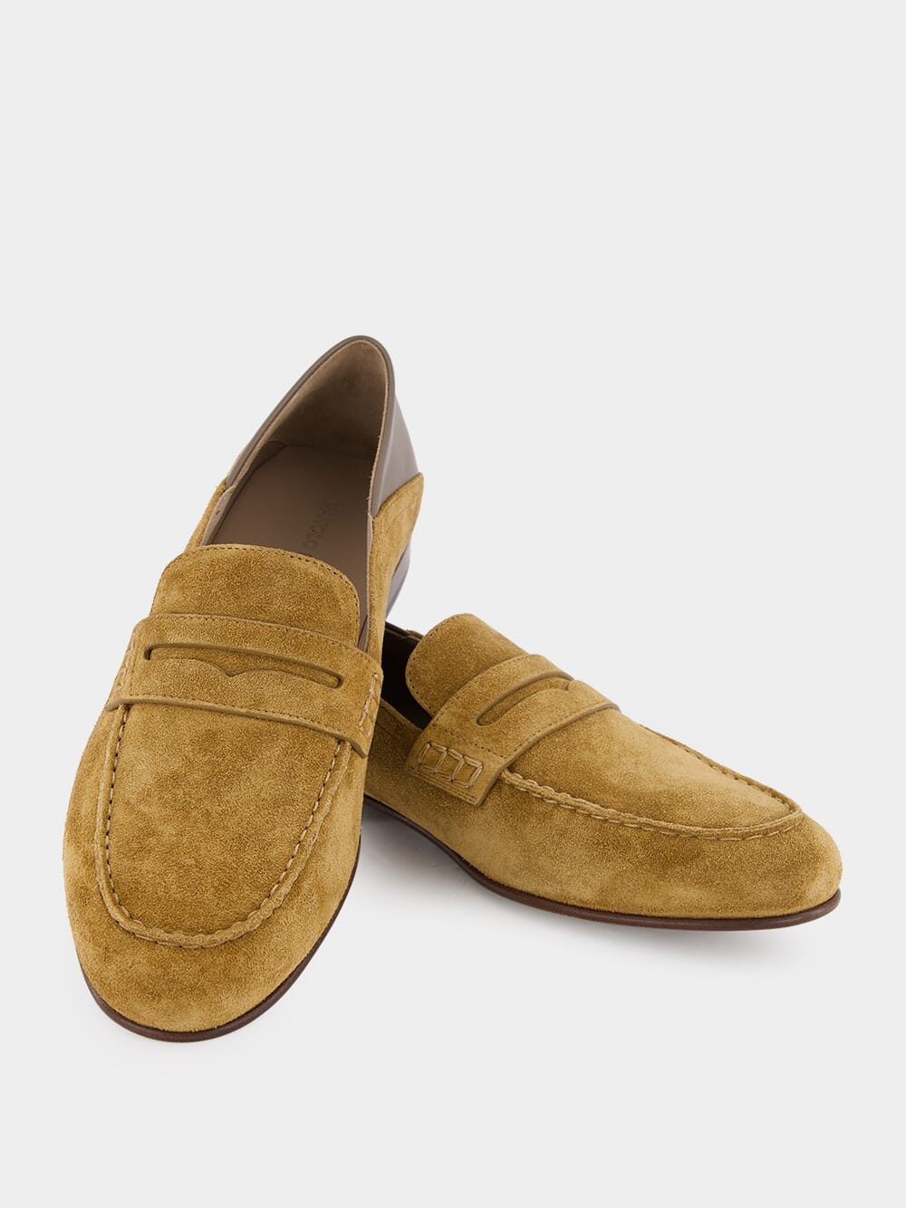 Brown Suede Penny Loafers