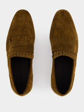 Manolo Blahnik Brown Suede Kiltie Loafers