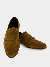 Manolo Blahnik Brown Suede Kiltie Loafers