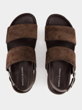 Manolo Blahnik Brown Golby Suede Sandals