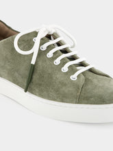 Manolo Blahnik Semanado Khaki Suede Lace-Up Sneakers
