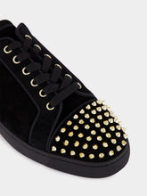 Christian Louboutin Black and Light Gold Louis Junior Spikes Sneakers