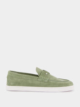 Christian Louboutin Chambeliboat Boat Shoes in Haiiro Green Calf Leather