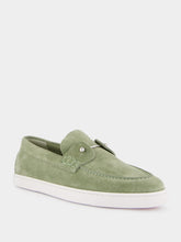 Christian Louboutin Chambeliboat Boat Shoes in Haiiro Green Calf Leather