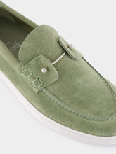 Christian Louboutin Chambeliboat Boat Shoes in Haiiro Green Calf Leather