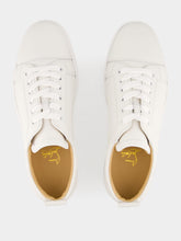 Christian Louboutin Louis Junior Flat Sneakers in White Calf Leather