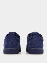 Christian Louboutin Louis Junior Zaffiro Blue Suede Low-Top Sneakers