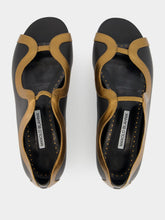 Manolo Blahnik Chilki Black and Bronze Leather Sandals