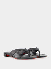 Christian Louboutin Janetonga Black Lamb Nappa Leather Thong Sandals