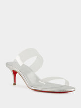 Christian Louboutin Just Nothing 55 Silver Mules